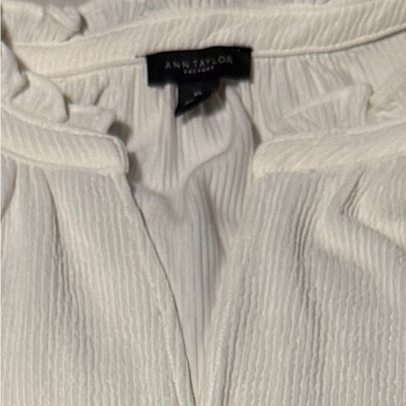 Ann Taylor Off-White Ruffle Neck Sleeveless Top - Picture 4 of 6